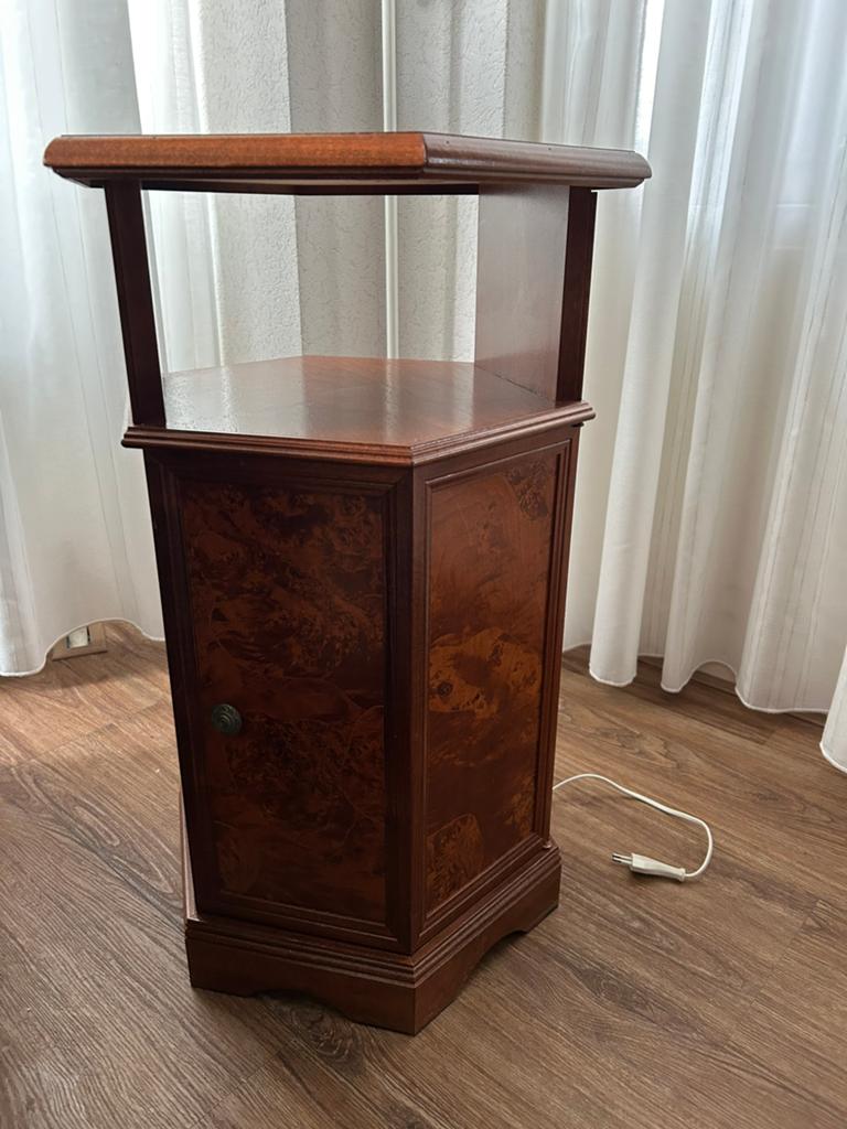 Mahonie Houten Bijzettafel met Opbergruimte, Antiek en Kunst, Ophalen