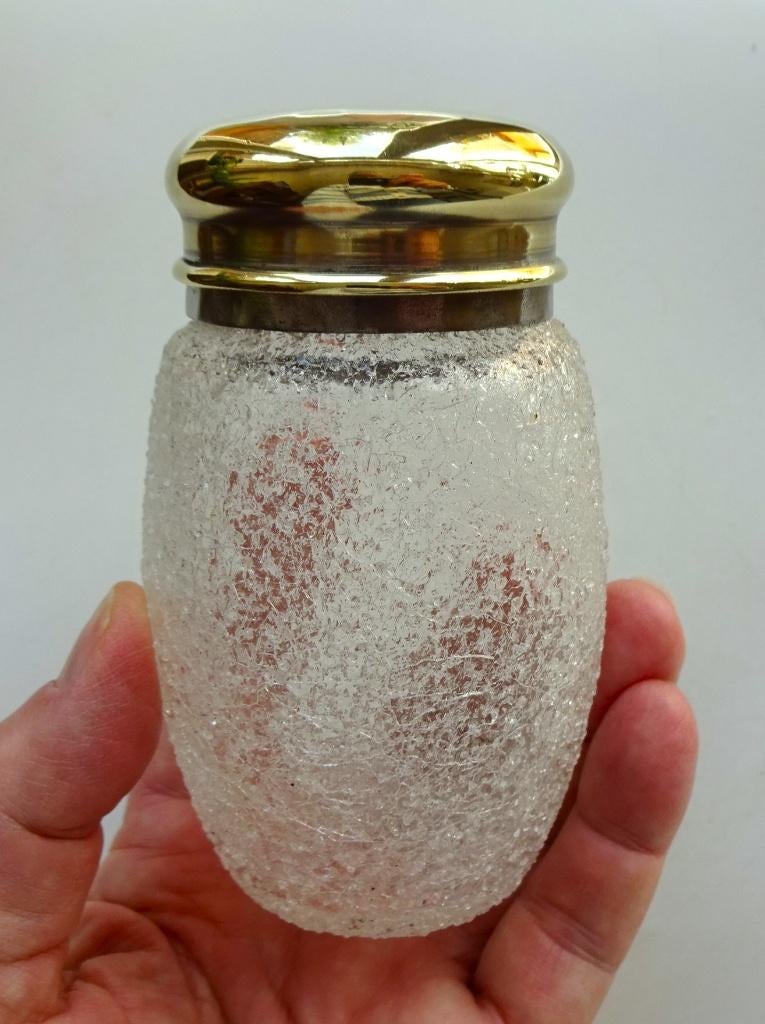 Antiek ijsglas theebus: koperen deksel, Antiek en Kunst, Ophalen of Verzenden