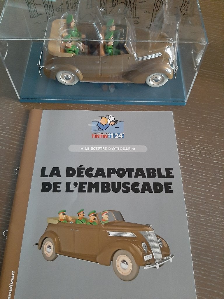 De bruine cabrio met kuifje 1/24, Hobby en Vrije tijd, Ophalen of Verzenden, Nieuw, Overige merken