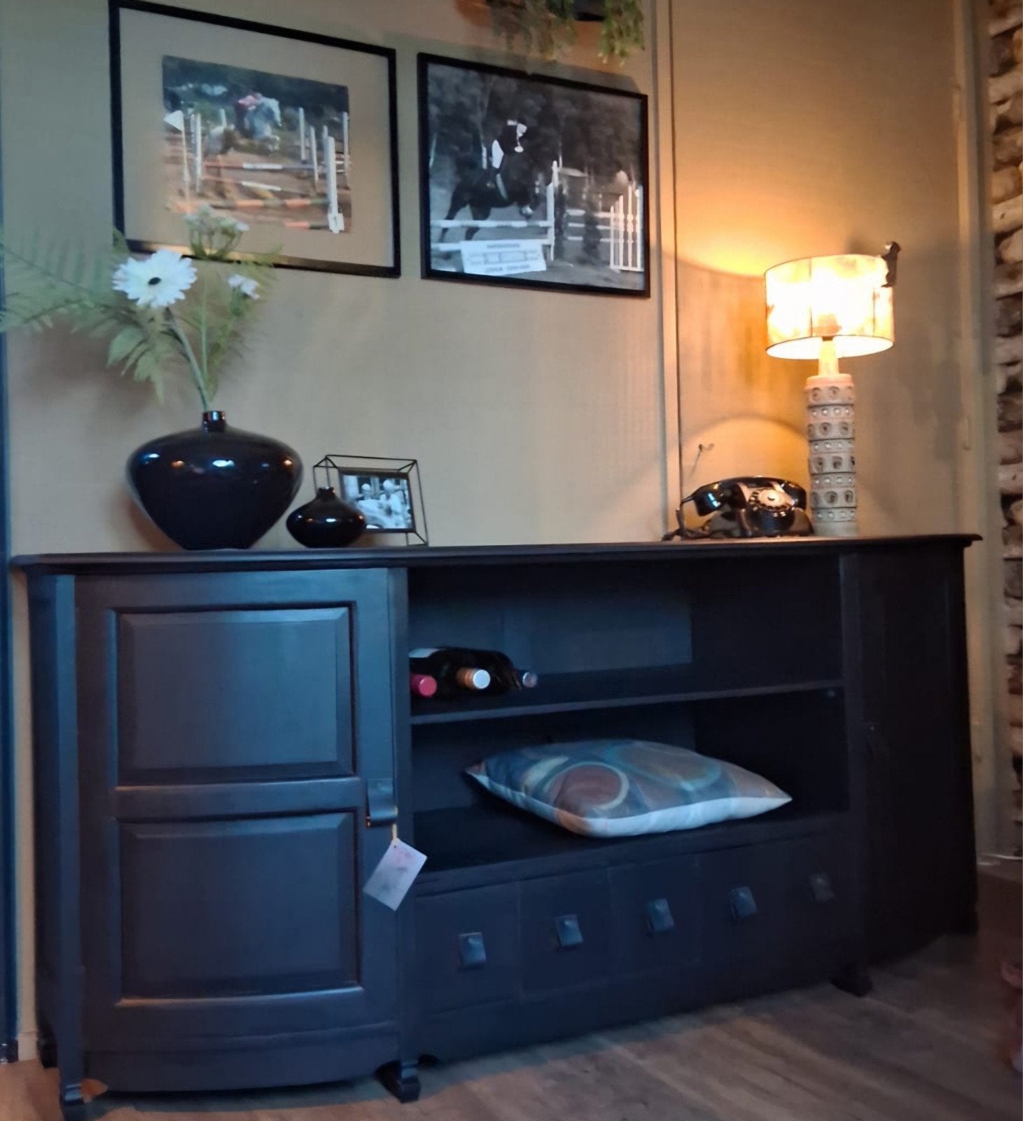 mooi mat zwart dressoir tvmeubel -, Ophalen of Verzenden, Zo goed als nieuw