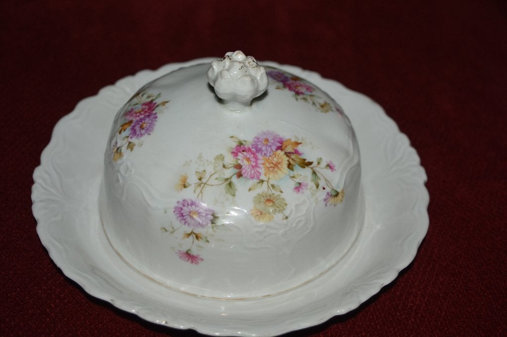 vintage porseleinen ronde botervloot, Ophalen of Verzenden