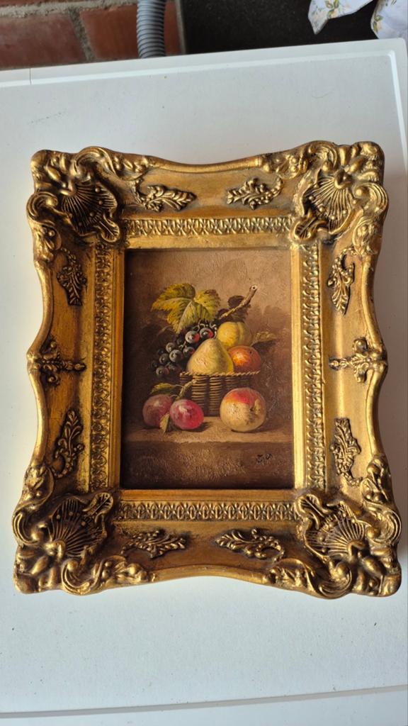 Antiek stilleven schilderij met fruit in sierlijke lijst, Antiek en Kunst, Kunst | Schilderijen | Klassiek, Ophalen