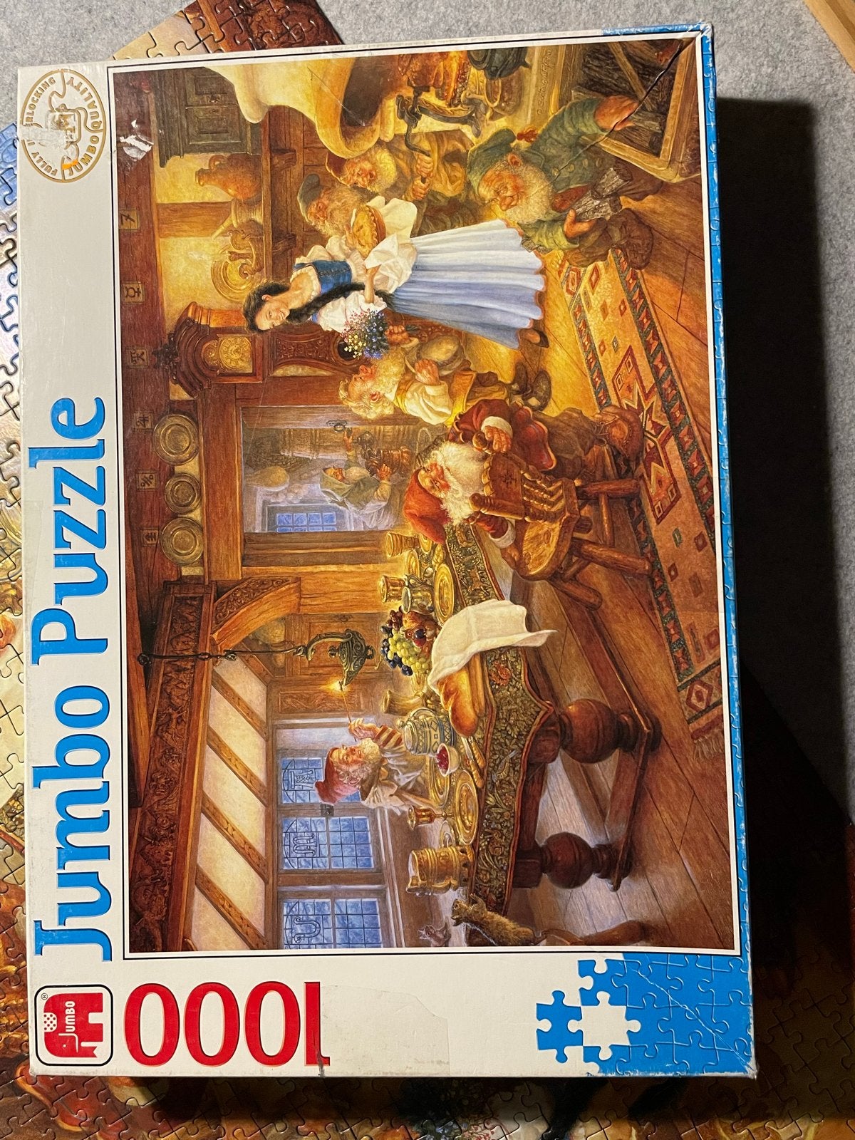 Vintage Jumbo Legpuzzel Sneeuwwitje 1000 stukjes, Ophalen of Verzenden, 500 t/m 1500 stukjes, Gebruikt, Legpuzzel