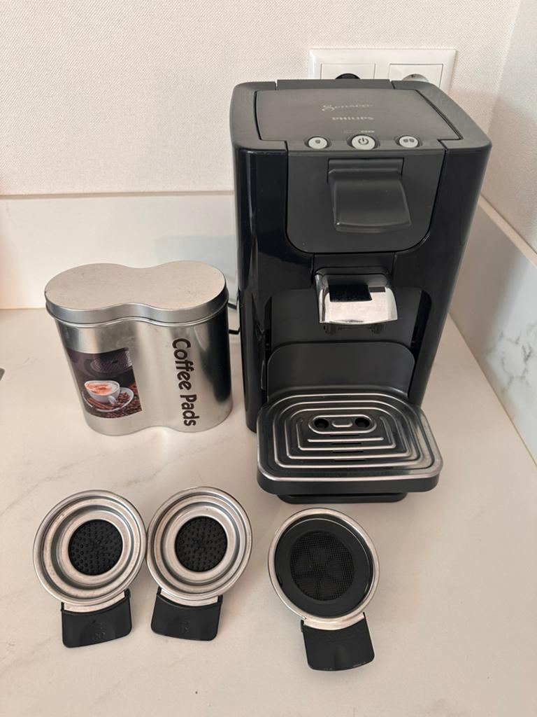 Philips Senseo met 3 padhouders (1, 2 en voor gemalen), Gebruikt, Koffiemachine, Gemalen koffie, Ophalen of Verzenden