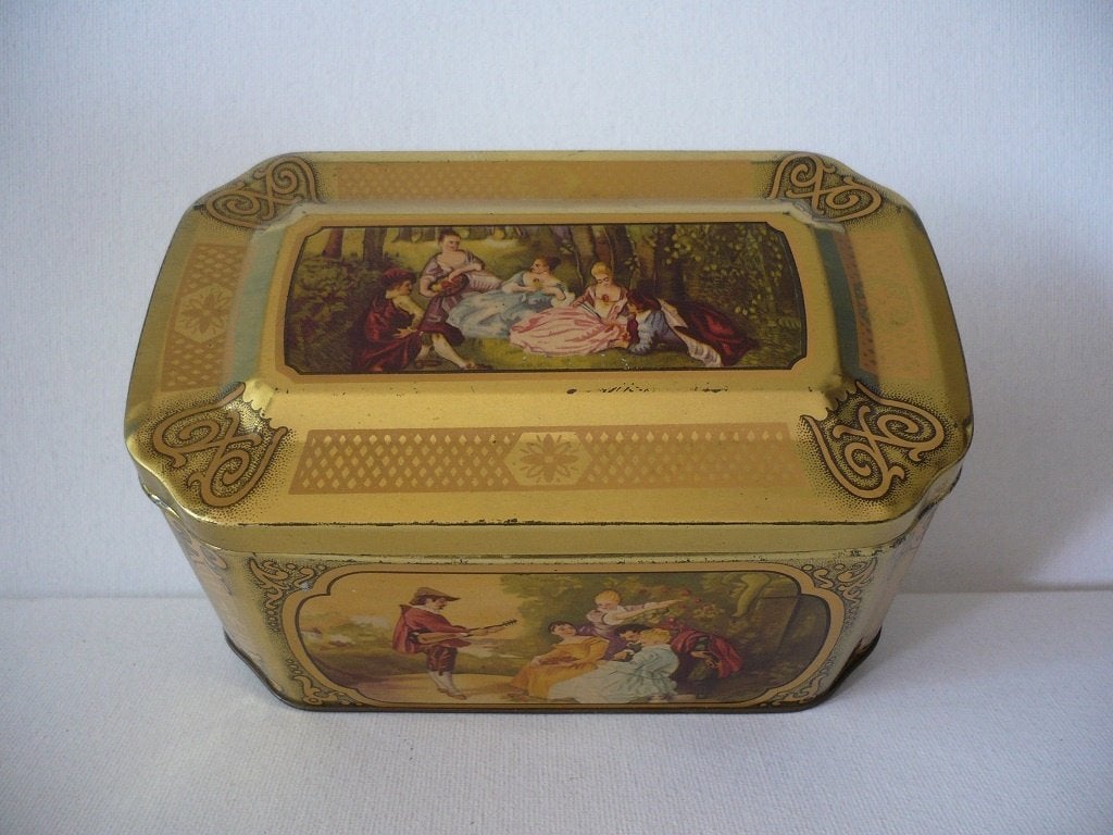 067b-De Gruyter goud merk thee, een prachtig blikje., Verzamelen, Blikken, Ophalen of Verzenden, Zo goed als nieuw, Thee, Overige merken