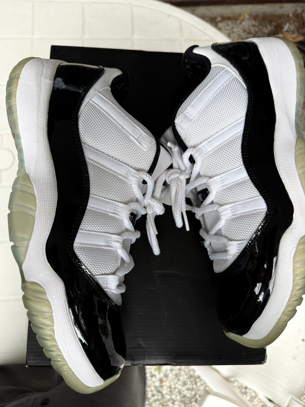 Air Jordan 11 Retro Low Concord - Goede staat maat 43, Verzenden, Gedragen, Wit, Sneakers of Gympen