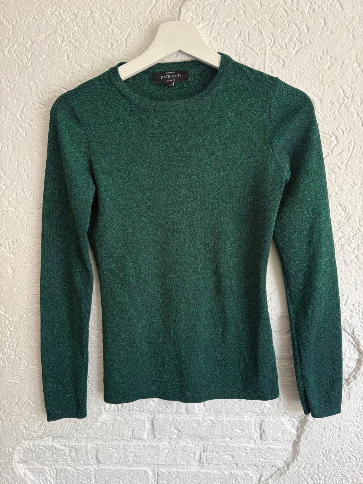 Kate Moss X Nikkie truitje dk groen glitter 36, Ophalen of Verzenden, Zo goed als nieuw, Maat 36 (S)