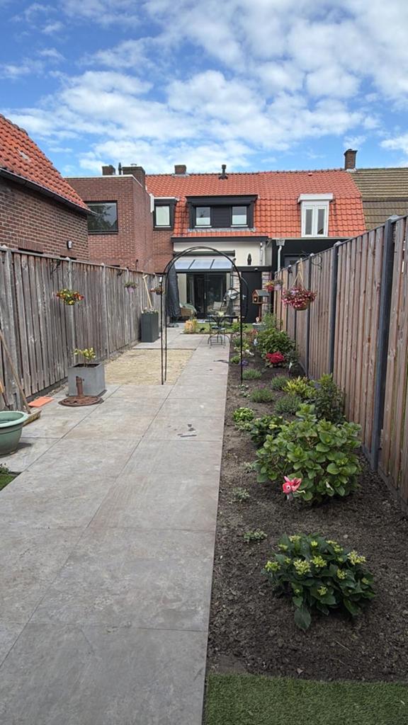 Prachtige tuintegels natuursteen 80x80 - 9 stuks beschikbaar, Tuin en Terras, Tegels en Klinkers, Ophalen, 5 tot 10 m², Zo goed als nieuw