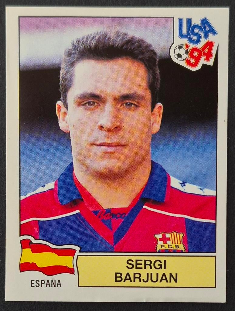 Panini sticker Sergi - Spanje, WK 94, Verzamelen, Ophalen of Verzenden, Zo goed als nieuw, Buitenlandse clubs, Poster, Plaatje of Sticker