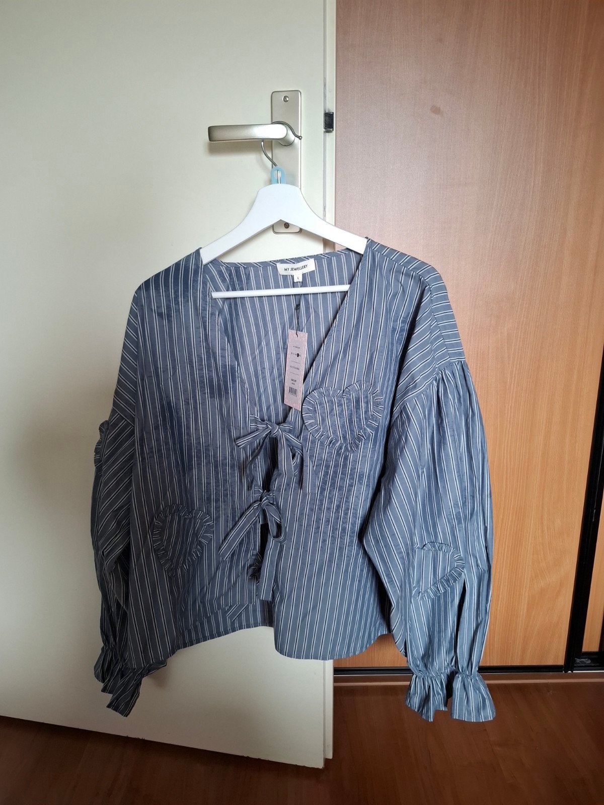 My Jewellery blouse maat L met wijde mouwen en hartjes, My Jewellery, Blauw, Maat 42/44 (L), Nieuw