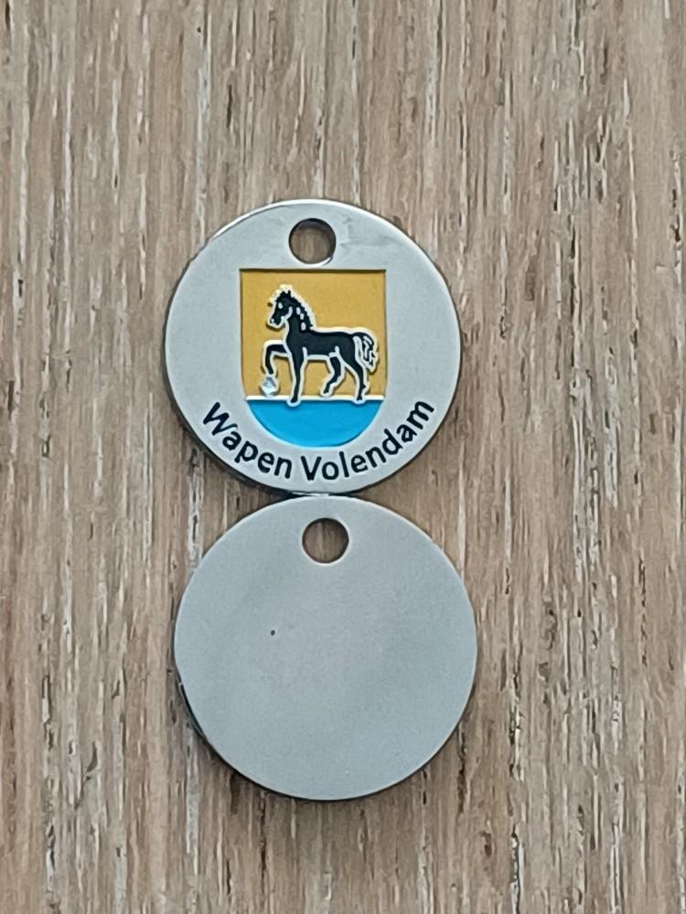 winkelwagenmuntje wapen Volendam winkelwagenmunt paard, Ophalen of Verzenden