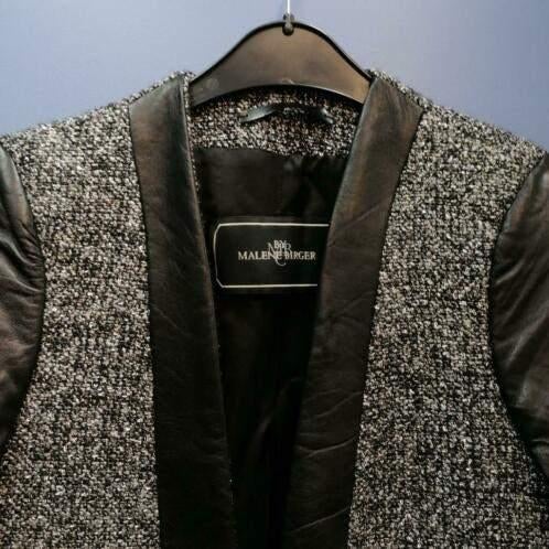 By Malene Birger Chium Jacket zwart leer + zilver 36 36738, ., Ophalen of Verzenden, Zo goed als nieuw, By Malene Birger