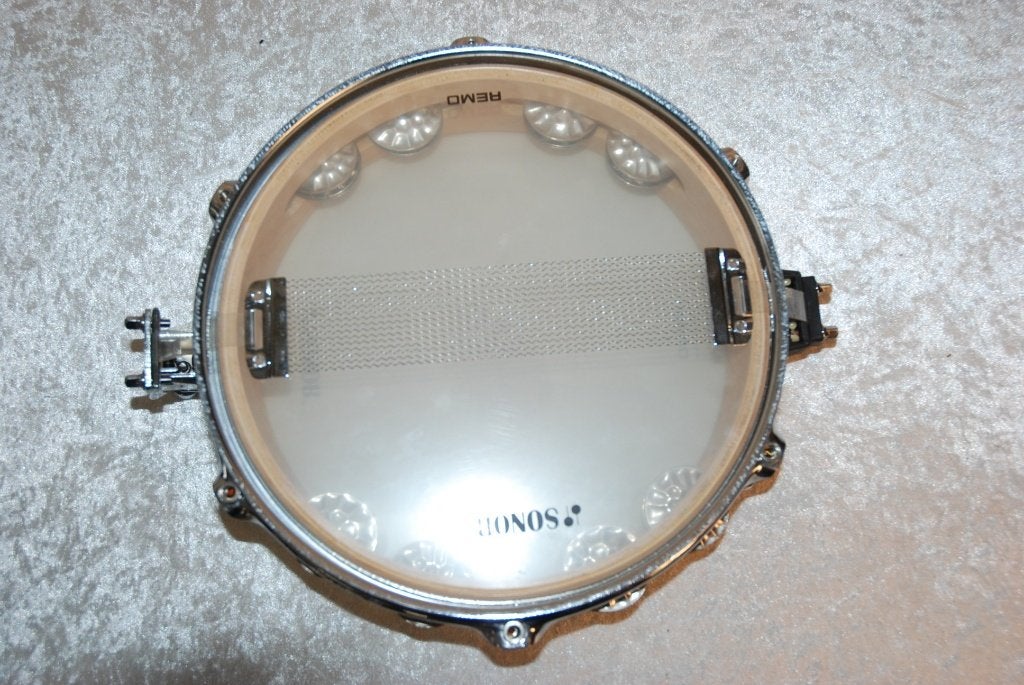 Sonor Jungle snare met schellen 10x2 inch   <26261018>, Gebruikt, ., Drums of Percussie, Ophalen of Verzenden