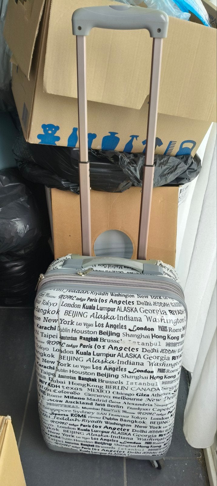 Compacte trolleykoffer wereldsteden print - Handbagage, Ophalen