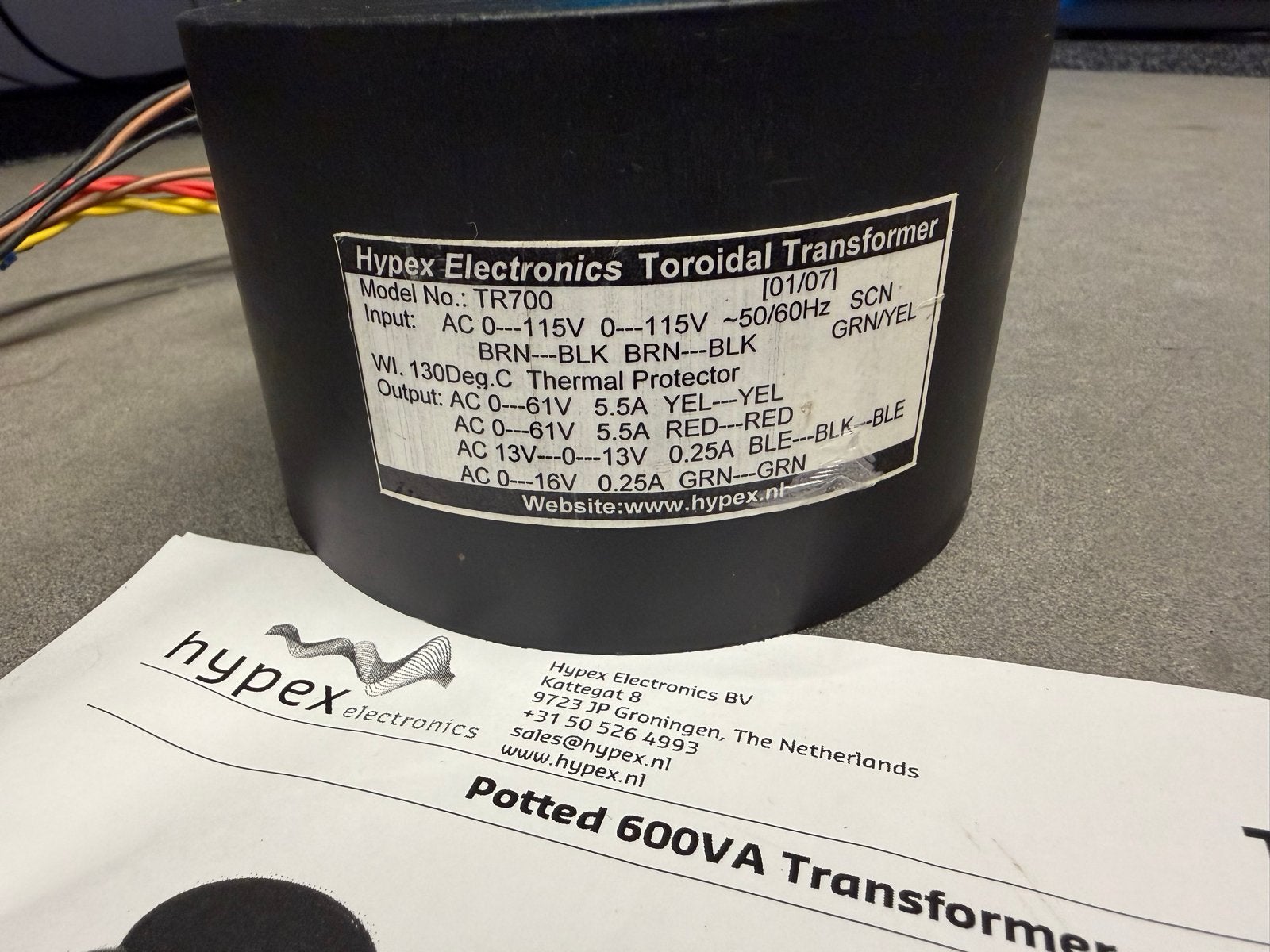 Hypex TR700 Audio Transformator - 600VA, Hobby en Vrije tijd, Elektronica-componenten, Ophalen of Verzenden, Gebruikt