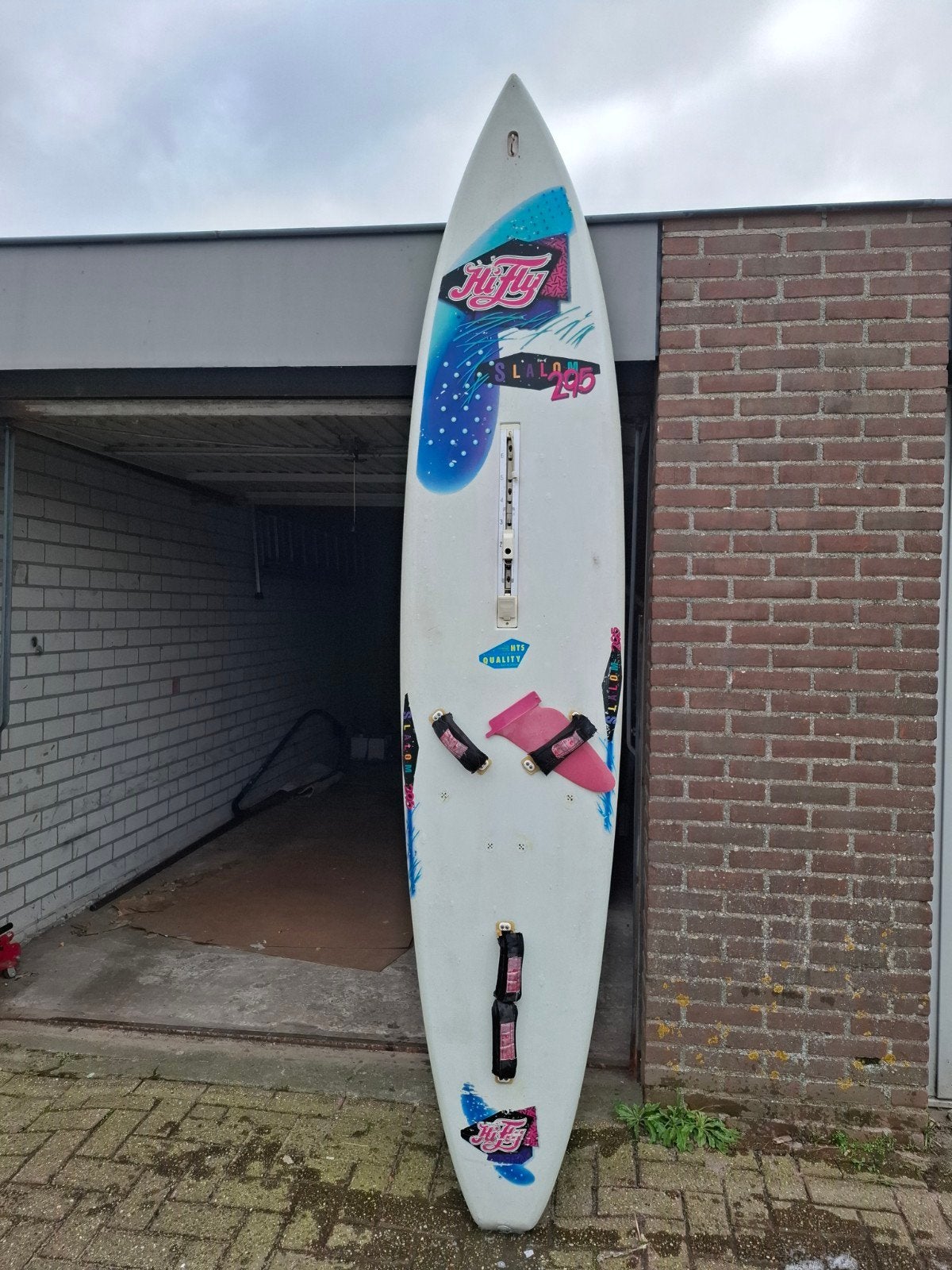 Complete windsurfset: HiFly Slalom 295, Watersport en Boten, 250 tot 300 cm, Gebruikt, 5 tot 6.5 m², Met mast