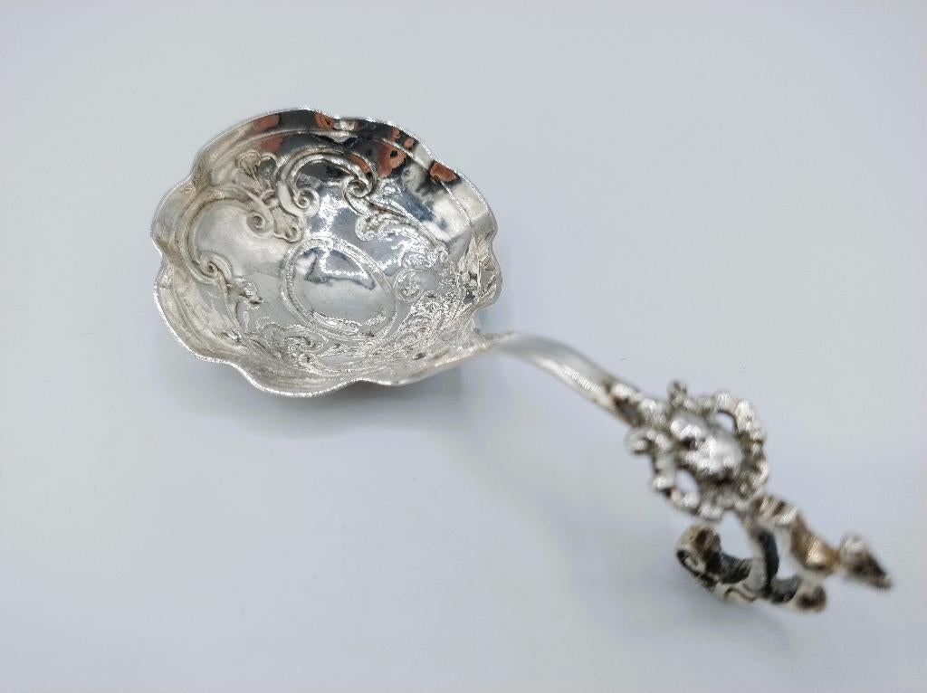 Zilveren roomlepel, E. Elgersma, Leeuwarden, ca. 1740, Verzenden, Zilver