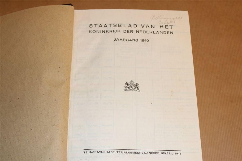 Staatsblad Koninkrijk Der Nederlanden — 1940 — Zeldzaam, Ophalen of Verzenden