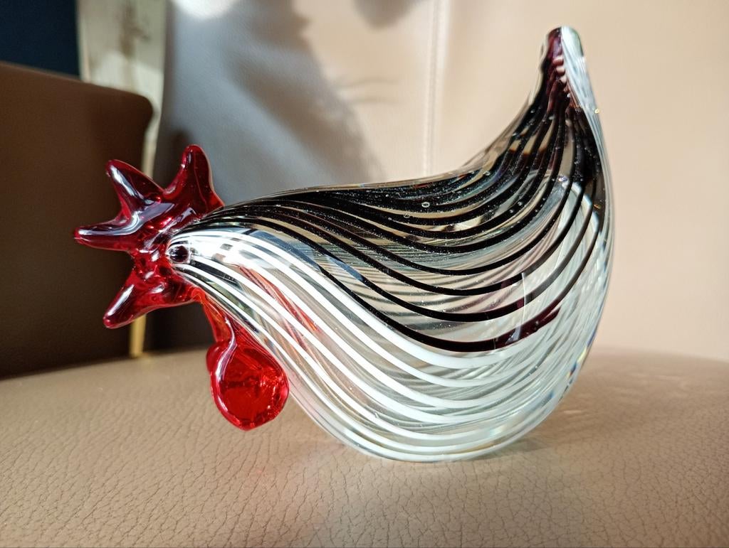 Murano Dino Martens haan glas sculptuur, Ophalen of Verzenden