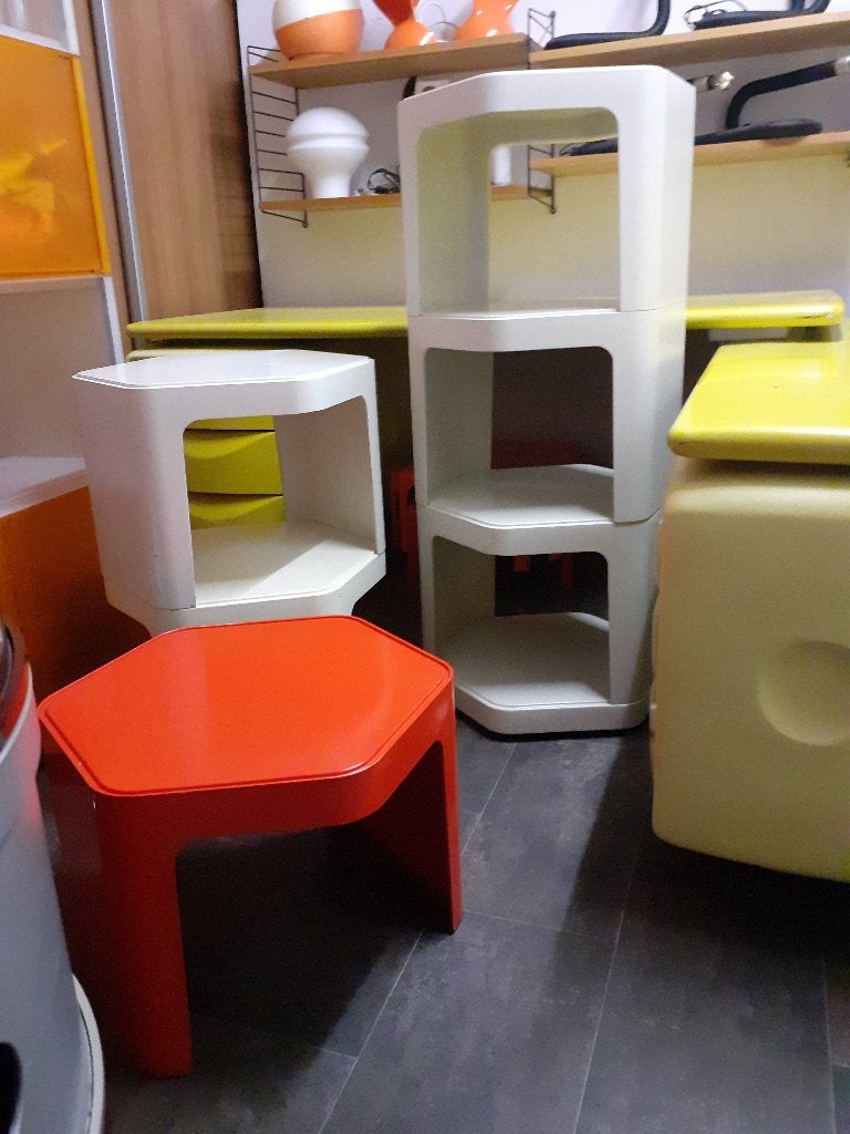 Ghyczy bijzettafels Reuter jaren 70 space age design retro, Gebruikt, ?, Kunststof, Form + life collection