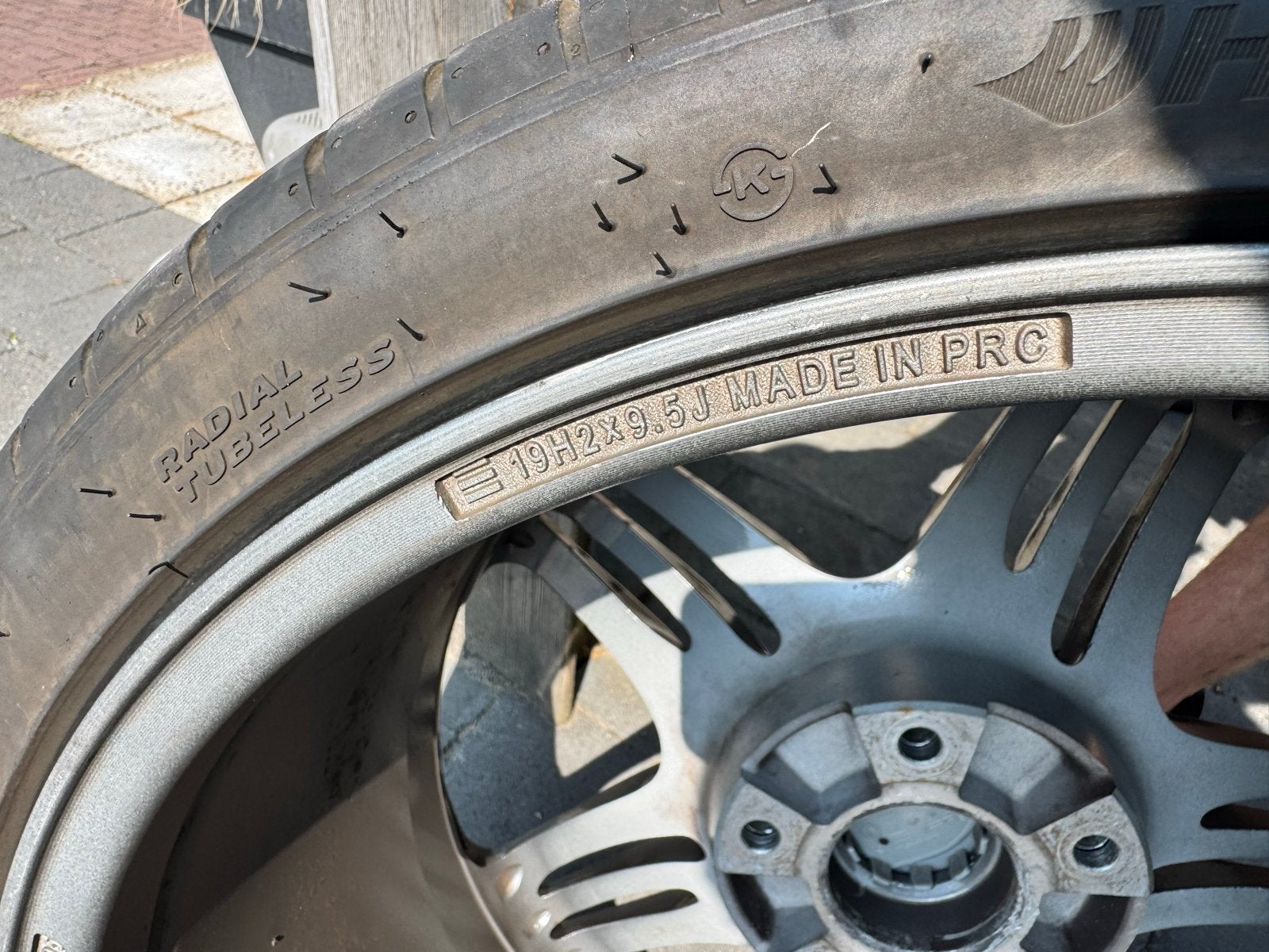 Porsche lichtmetalen velgen + banden - 19 inch, Gebruikt, Banden en Velgen, 235 mm, Personenwagen