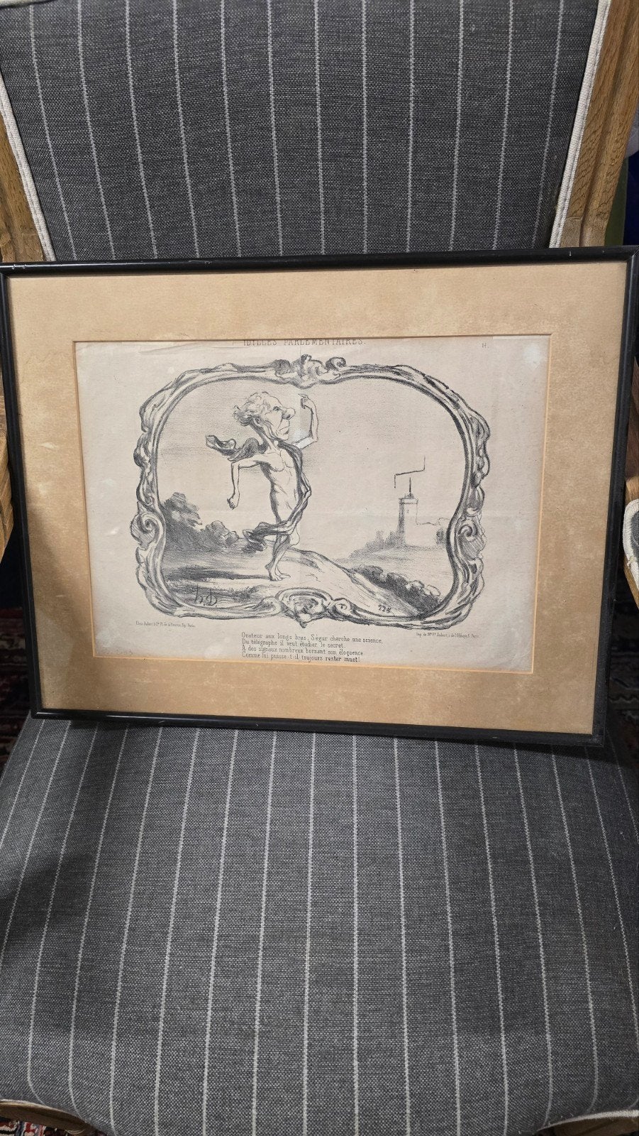 originele negentiende-eeuwse litho Honoré Daumier, Antiek en Kunst, Ophalen of Verzenden