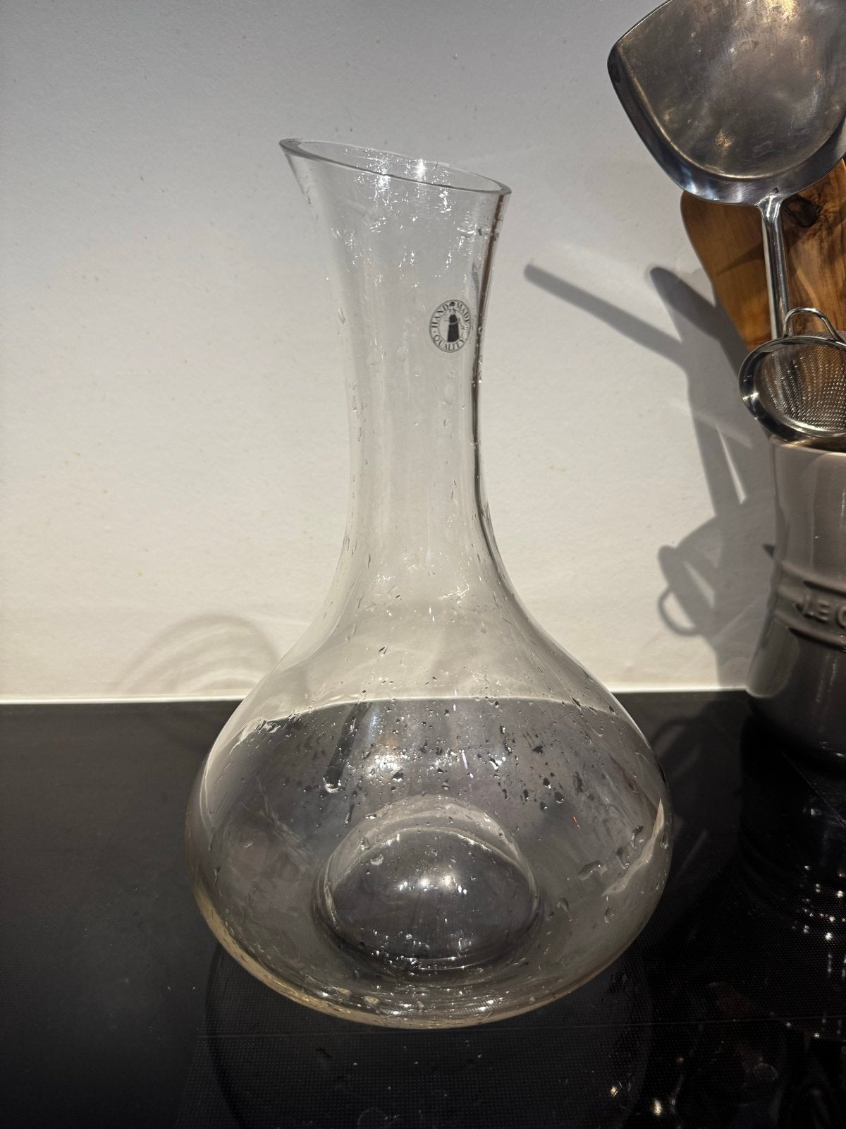 Glazen karaf voor wijn of water - Handgemaakt, Ophalen of Verzenden