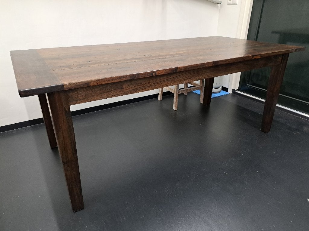 Teakhouten eetkamer tafel, Ophalen, Gebruikt, Koloniaal, Teakhout