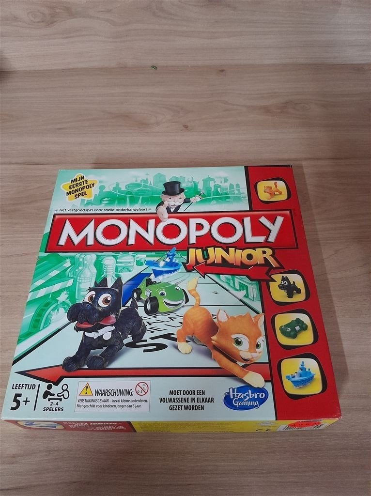 Monopoly junior - met kat en hondje - s4953, Verzenden, Zo goed als nieuw