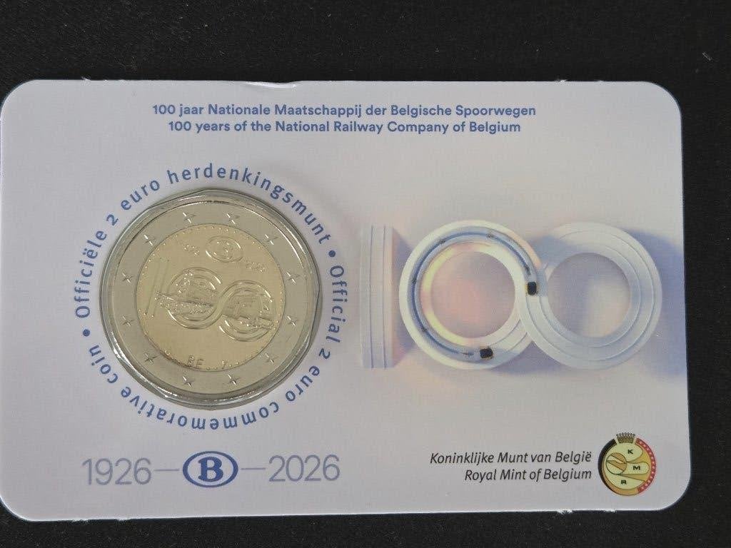 België 2026: (Nationale Spoorwegen) | Meerdere beschikbaar, Ophalen of Verzenden, België, 2 euro, Losse munt