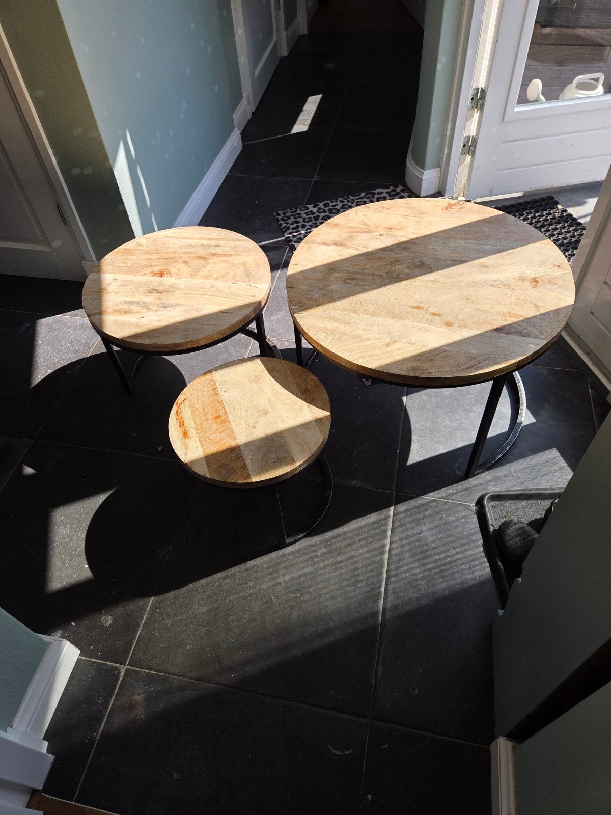 set van 3 ronde salon tafels, Huis en Inrichting, Ophalen, Gebruikt, 50 tot 100 cm, Rond