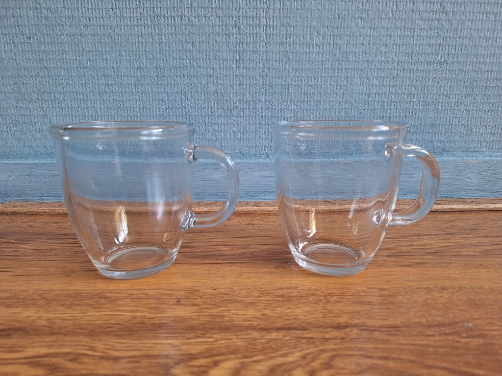 Set van 2 Grote Theeglazen, Glas of Glazen, Gebruikt, Ophalen of Verzenden, Glas