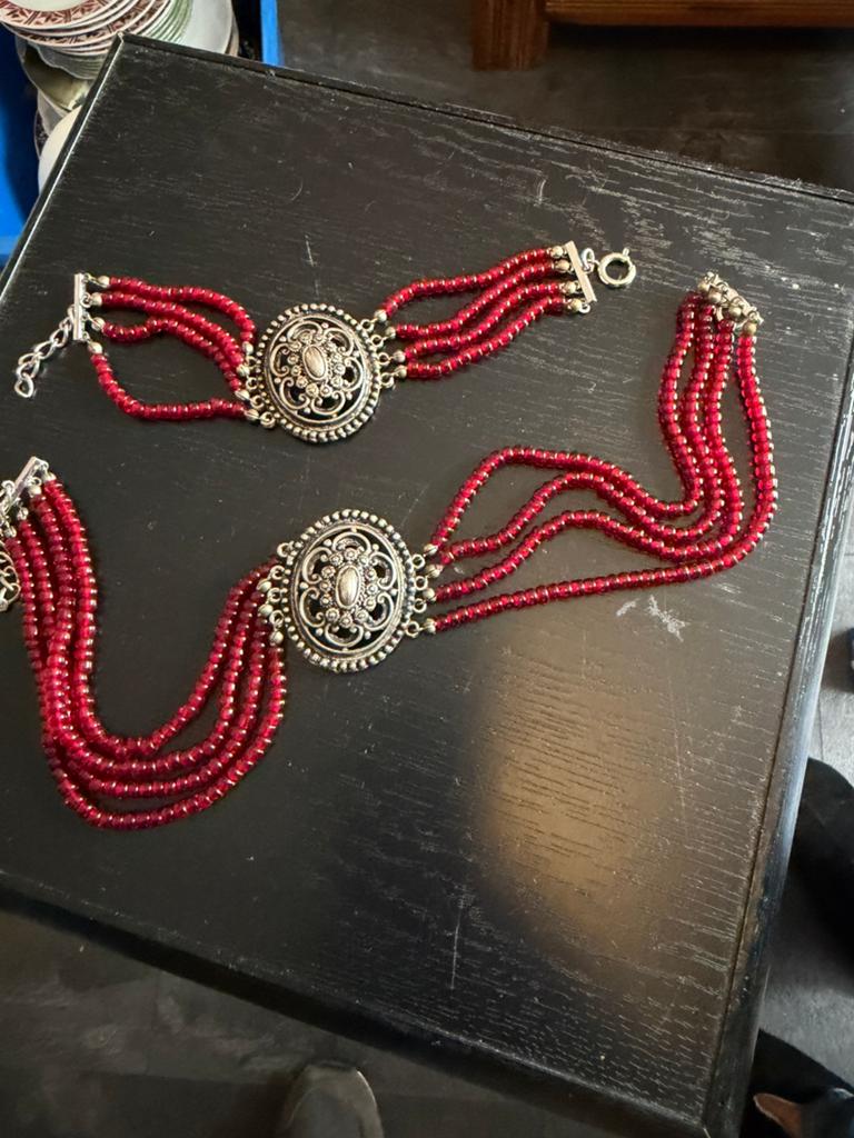 Armband met ketting, Antiek en Kunst, Antiek | Goud en Zilver, Ophalen, Zilver