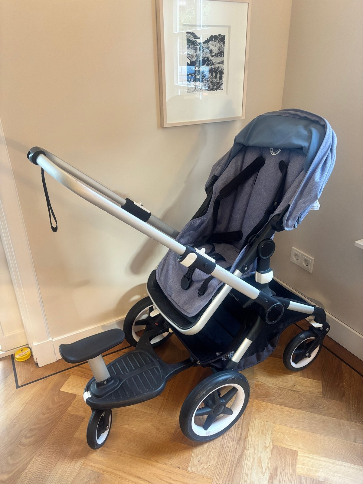 Bugaboo Fox kinderwagen met meerijplankje en voetenzak, Ophalen, Gebruikt, Combiwagen, Duowagen