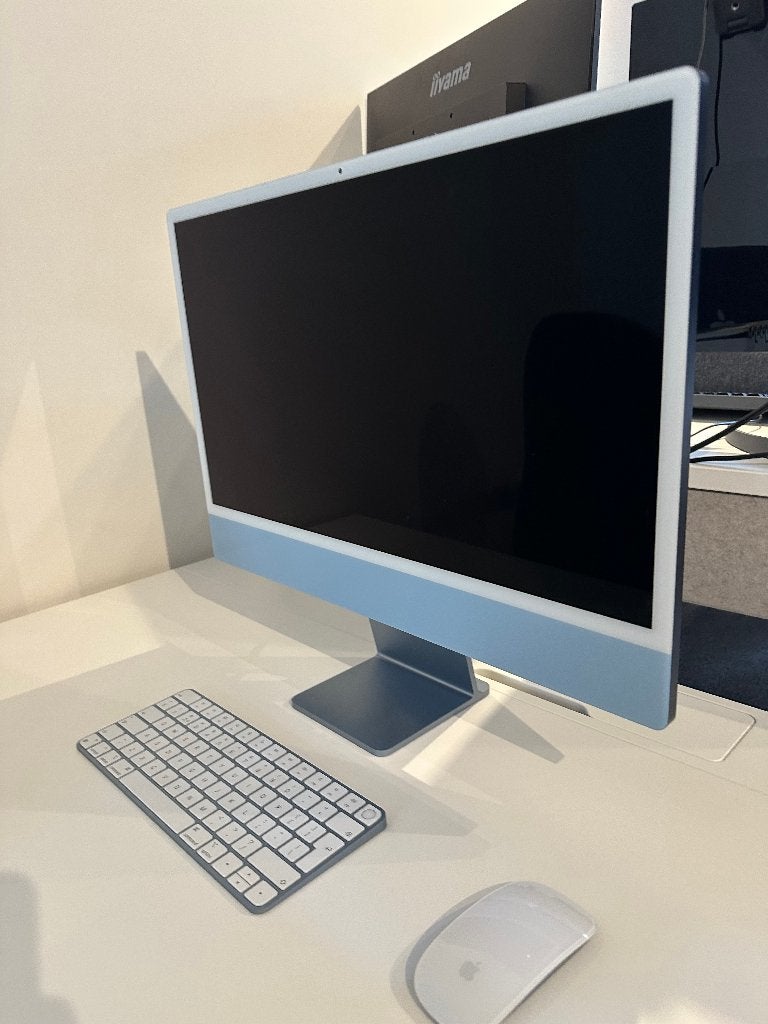 Apple iMac 2021 blauw, Ophalen, 256 GB, IMac, 24 inch