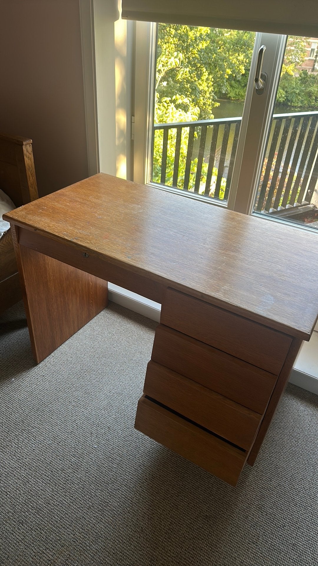 Prachtig oud houten bureautje 105x55 cm, 75 cm hoog, Huis en Inrichting, 105 cm, Gebruikt, Hout, Ophalen of Verzenden