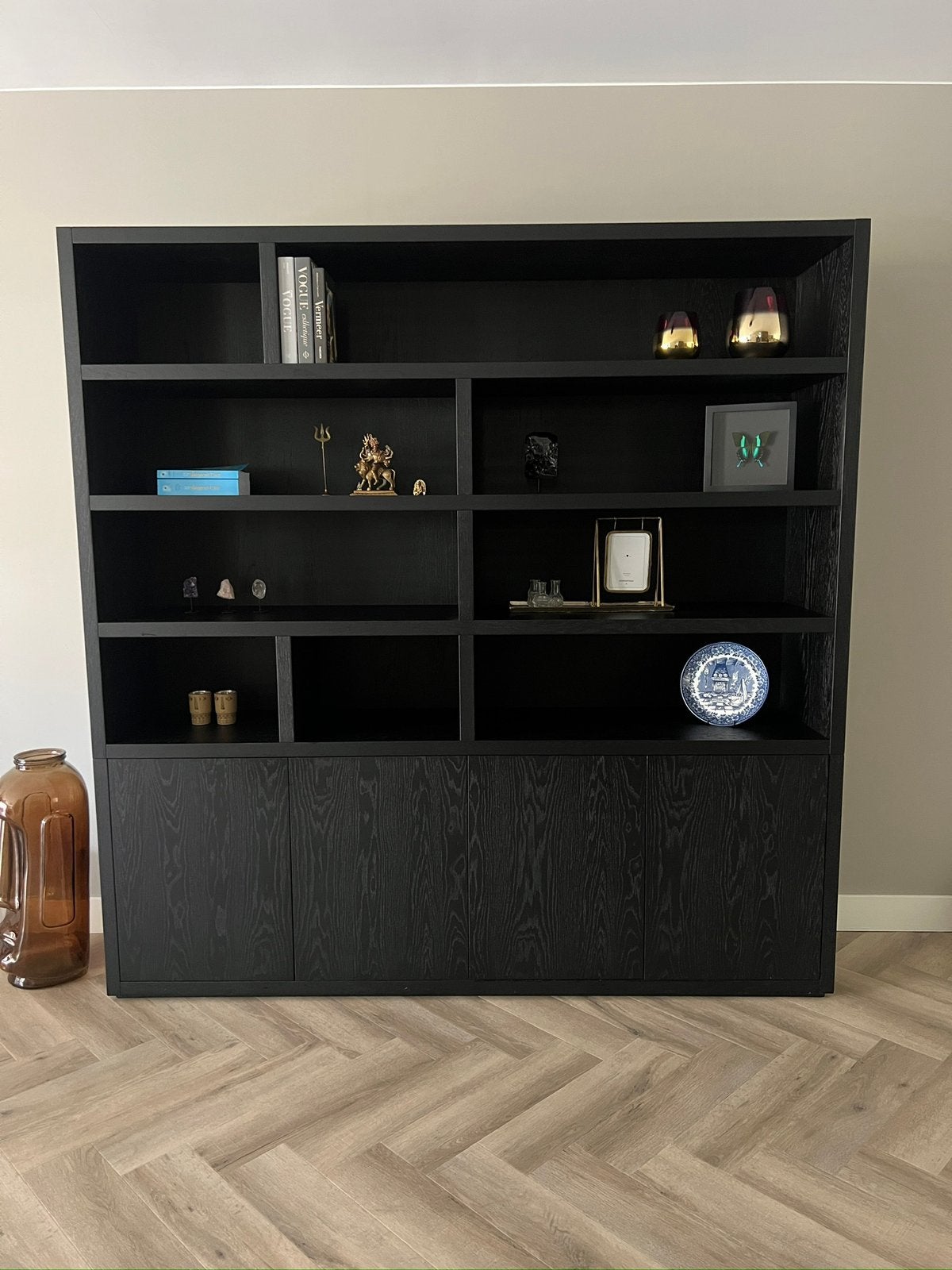 Goossens Buffetkast Barcelona Zwart Eiken, Huis en Inrichting, Ophalen, Gebruikt, 100 tot 150 cm, Eikenhout