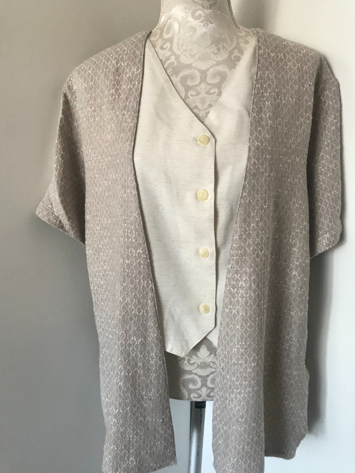 Linnen Blouse met Onderblouse, Kleding | Dames, Ophalen of Verzenden, Zo goed als nieuw, Maat 38/40 (M)