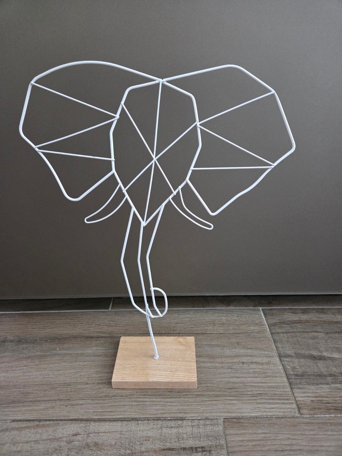 Decoratieve olifant van metaaldraad, Ophalen, Zo goed als nieuw, Wit, Metaal