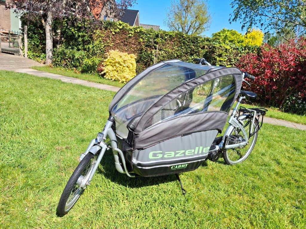 Gazelle Cabby/Maki Elektrische Bakfiets – Zeer nette staat, Ophalen, Gebruikt, 3 kinderen, Huif