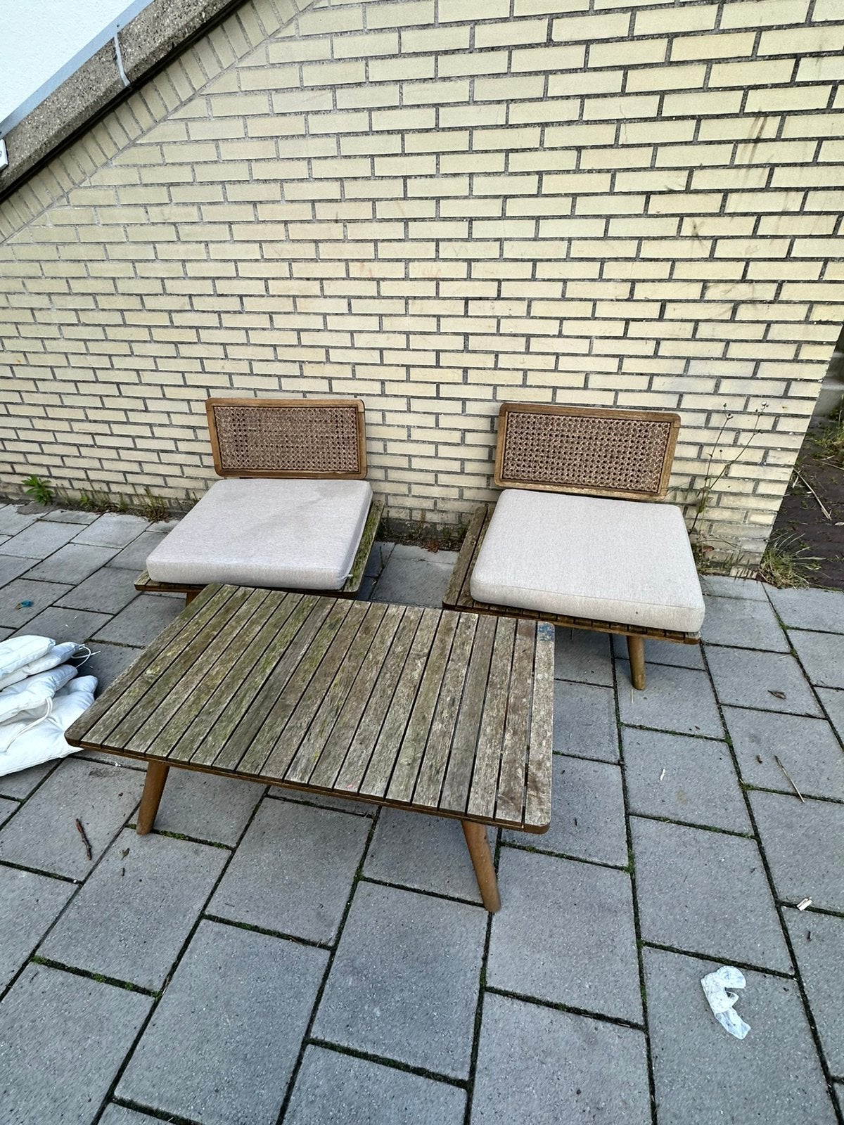 tuinset bakconset hout, Ophalen of Verzenden, Zo goed als nieuw, Hout, 2 zitplaatsen