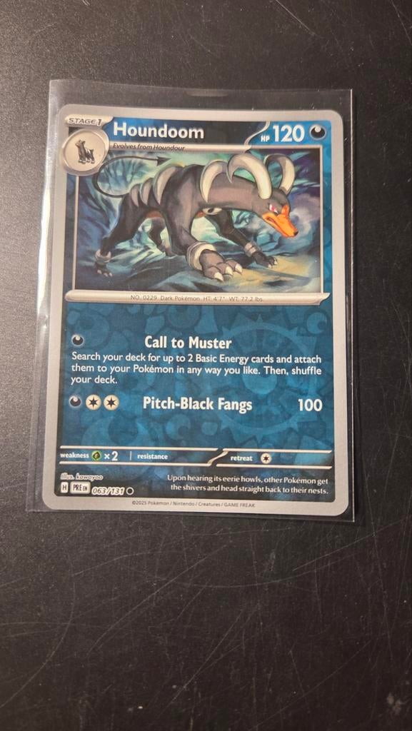 Houndoom 063/131 (Reverse Holo) prismatic evolution, Verzenden, Zo goed als nieuw, Losse kaart, Foil