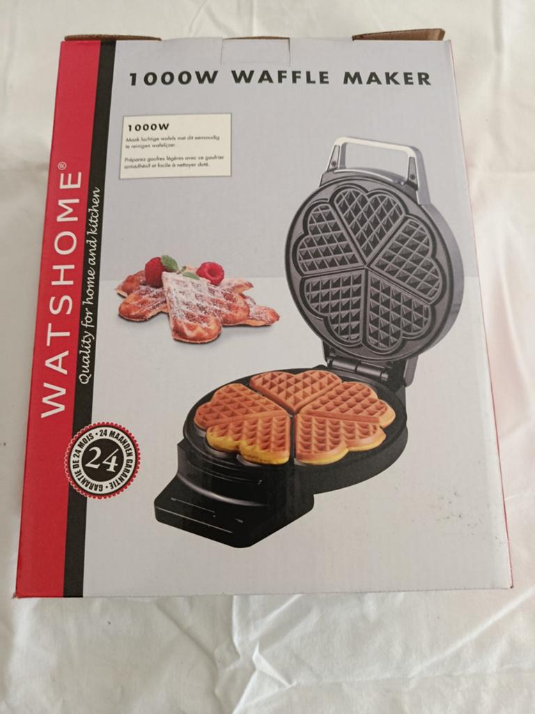 WATSHOME 1000W Wafelijzer - Hartvormige wafels, Ophalen of Verzenden