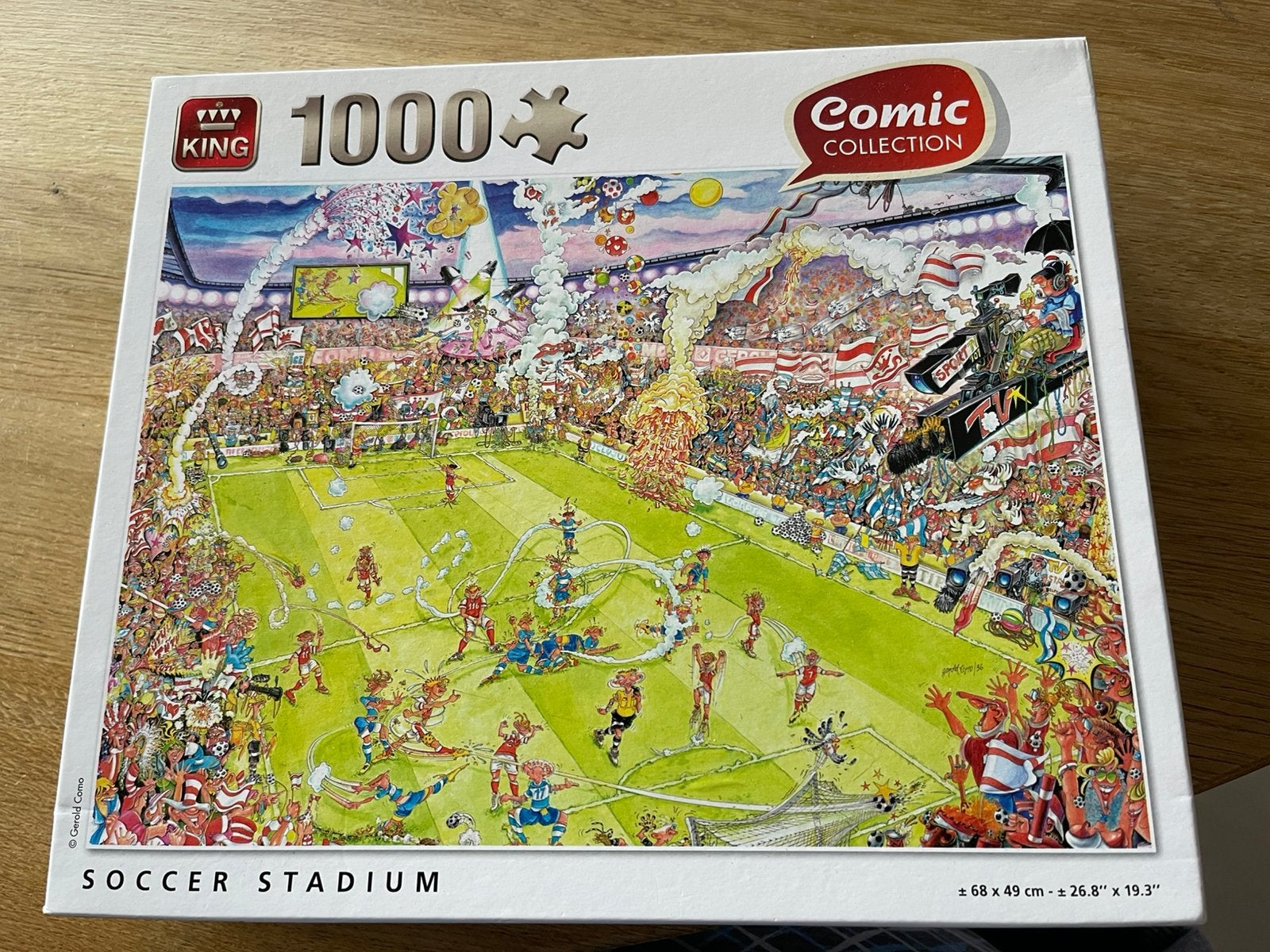 Nieuw! Comic collection puzzel “ voetbalstadion” 1000st, Ophalen, 500 t/m 1500 stukjes, Zo goed als nieuw, Legpuzzel