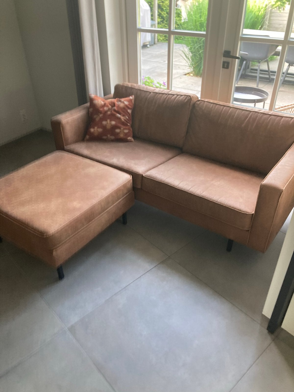 Woood cognac bank Indy Rodeo serie, Ophalen, Gebruikt, Driepersoons, 75 tot 100 cm