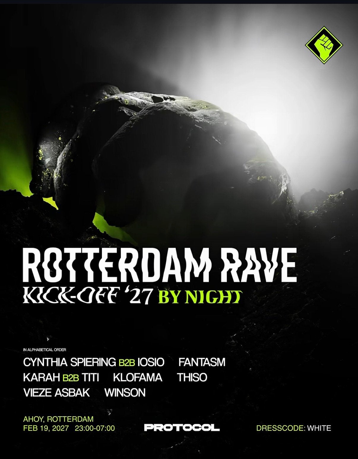 Rotterdam Rave KickOff By Night - 3 tickets, Tickets en Kaartjes, Drie personen of meer