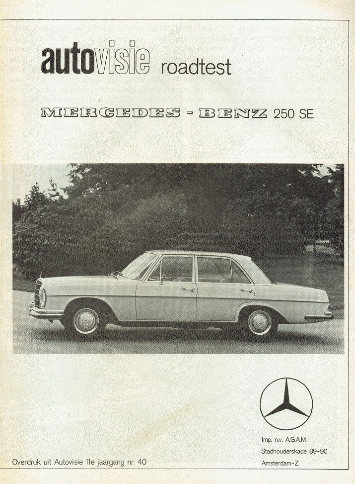 Folder Mercedes-Benz 250 SE (testoverdruk - ca.1966), Verzenden, Gelezen, Mercedes