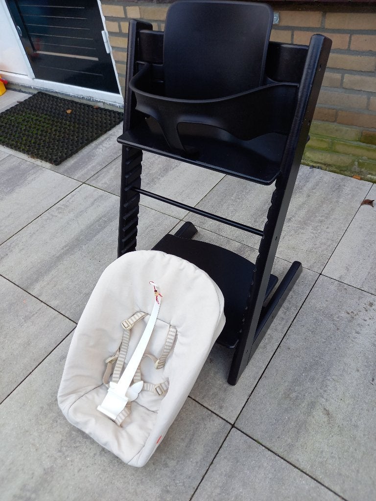 Stokke Tripp Trapp stoel, met newbornset + babyset, Ophalen, Gebruikt, Meegroeistoel, Stoelverkleiner