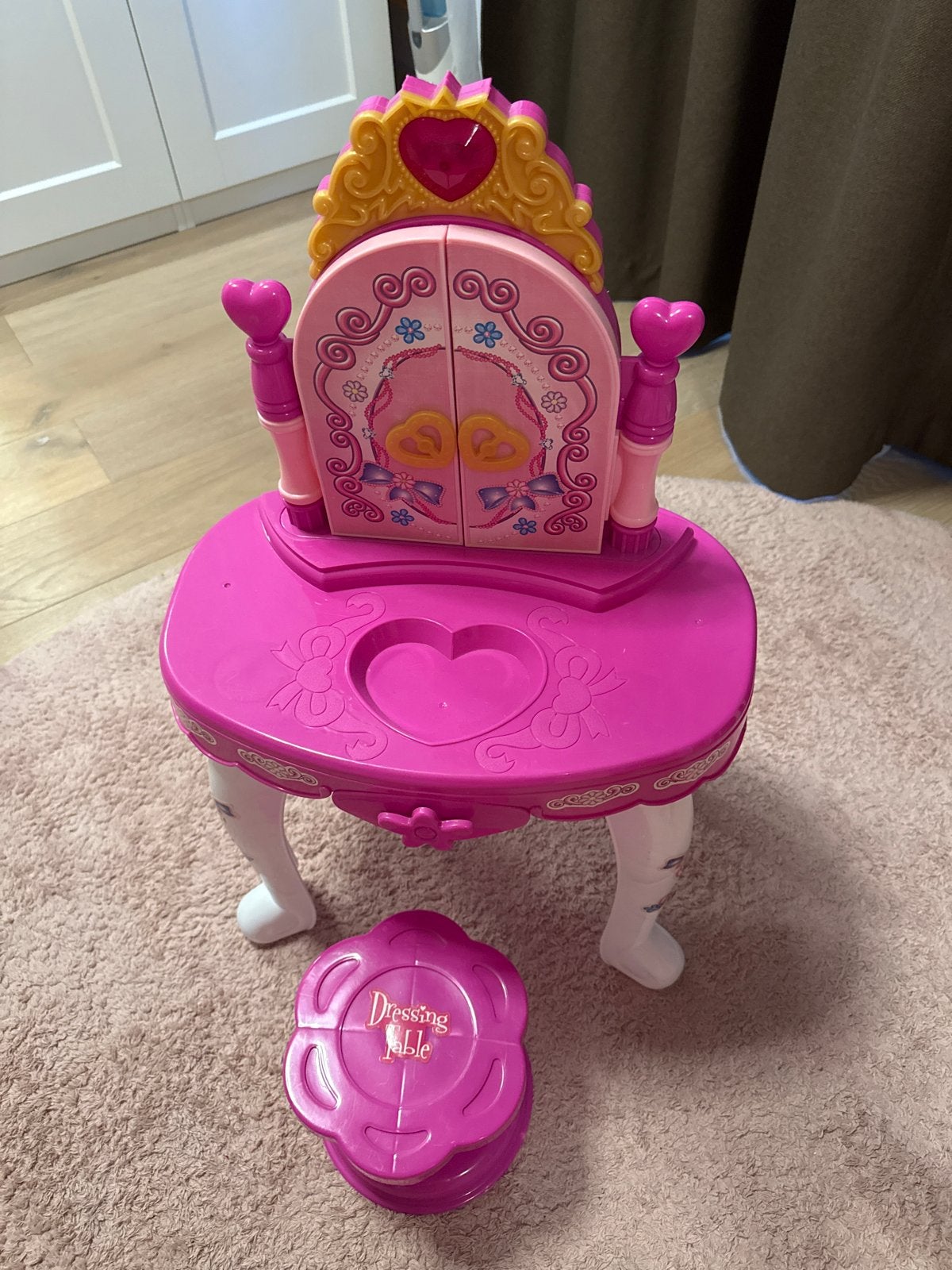 Roze kaptafel met muziek en licht voor meisjes, Ophalen, Zo goed als nieuw, Meisje