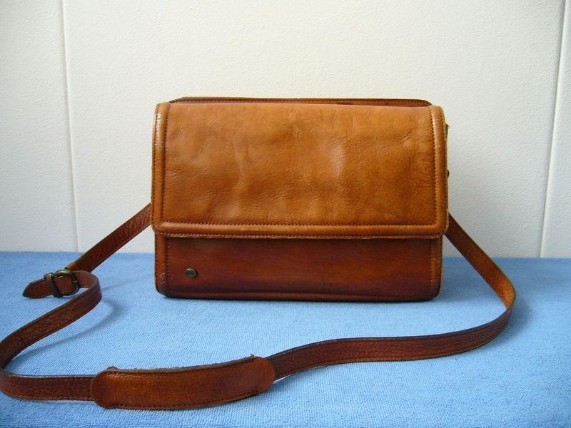 Vintage Three Bags schoudertas cognackleurig (nieuwstaat), Ophalen of Verzenden, Zo goed als nieuw, Leer